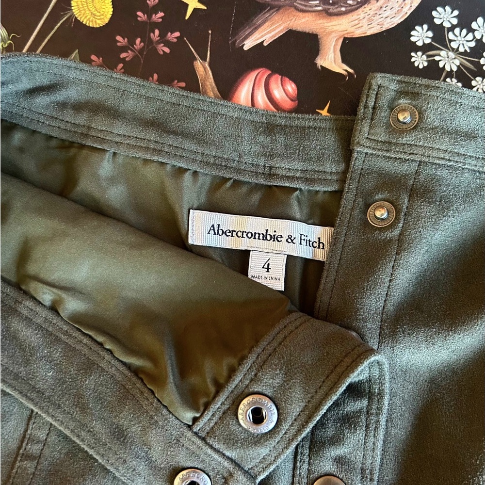 Abercrombie & Fitch faux suede snap mini skirt